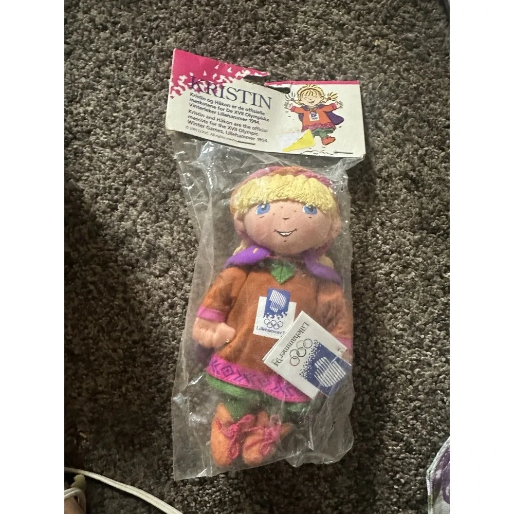 Kristin Lillehammer 1994 Olympic Winter Games Mascot Blonde Braids Vintage Doll